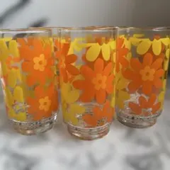 ホヤクリスタル　 花柄グラスセット5個