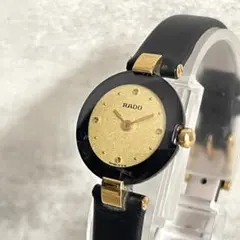 【稼動品】RADO ラドー クポール　ラウンド ブラック ゴールド RADO - ラドー クポール 129.4075.4.N クォーツ 時計 腕時計 メンズ