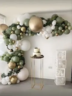 風船　約129ピース　パーティ　誕生日バルーン　風船飾り付けセット　ゴールド系