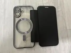 手帳型ケース クリア ブラック iPhone 17用