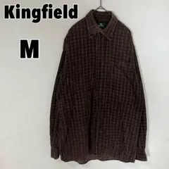 ♥Kingfield♥ (M) コーデュロイ チェック柄 シャツ