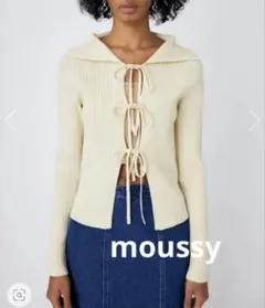 moussy アイボリー リボン付きセーター