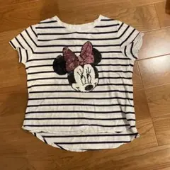【美品】Gap Kidsミニーマウス スパンコール Tシャツ ボーダー　130㎝のサムネイル