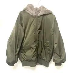 ボアフードカーキブルゾン