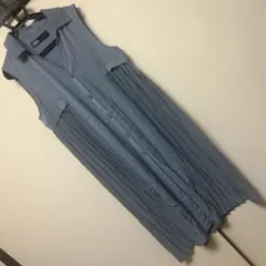 ★限定値下★ZARA ザラ プリーツ ノースリーブ シャツワンピース ブルー