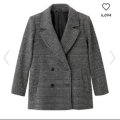 ＧＵ グレンチェックコート レディース Ｓサイズ チェスターコート