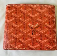 GOYARD 札入れ カード入れ 長財布 ヘリンボーン柄 オレンジ - メルカリ