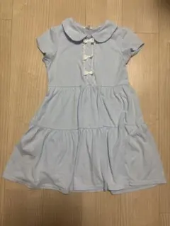 エニファム　130㎝　ワンピース　ブルー　前開きスナップボタン