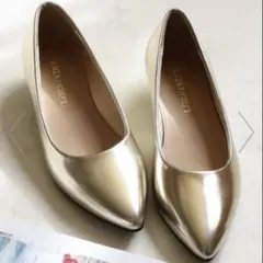 LIBERTYDOLL　ゴールドパンプス L 24.0