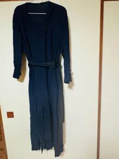 ZARA BASIC ネイビー 長袖ロングワンピース