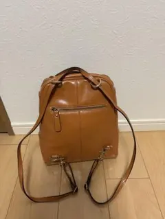 最終お値下げ⭐️美品⭐️3ウェイレザーリュック⭐️キャメル