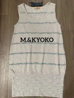 【M.&KYOKO】 ノースリーブサマーニット　チュニック　ストライプのサムネイル