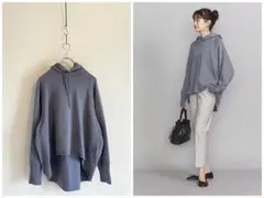 B&Y別注 アメリカーナ ロゴ刺繍 プルオーバー パーカー ゆったり