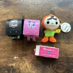 ミニチュアランドセル２個＆レーダー消しゴムケースとマスコット4点セット