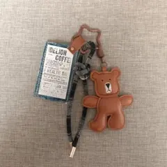 じゃらじゃらキーホルダー チャーム パラコード くま ブラウンチェック 1点限定