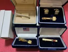 ネクタイピン4点とカフスボタンセット