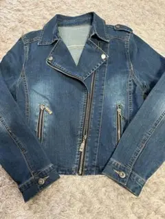 Jeansダークデニム ライダースジャケットMサイズ