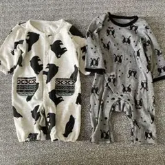 西松屋　ロンパース　50-60 60-70 くま　犬　2枚セット　ベビー服