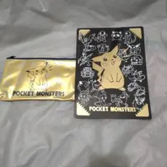 ミ*ン様 初代ポケットモンスター ピカチュウ ポーチ(鉛筆入れ)と下敷きセット