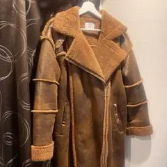 jouetie ムートン風ロングコート ブラウン