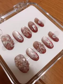 花柄デザイン ネイルチップ 10個セット