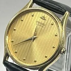 SEIKO セイコー V701-7020ベルト電池新品稼働品ゴールド文字盤メンズ