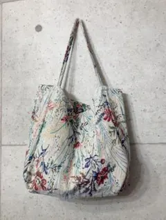 花柄刺繍トートバッグ