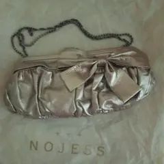 NOJESS メタリックシルバー クラッチバッグ結婚式パーティー