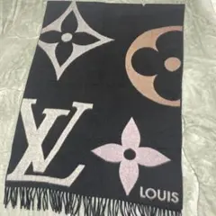 LOUIS VUITTON 大判 ロゴマフラー カシミヤ ウール