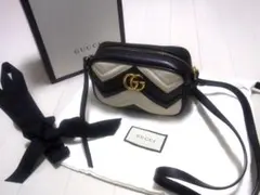 GUCCIグッチGGマーモントキルティングバッグショルダーバッグ正規品ブラック黒