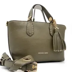 極美品 マイケルコース 2way ブルックリン ショルダーバッグ レザー カーキ