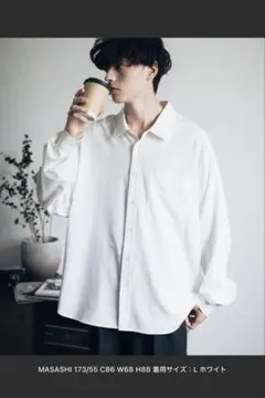 オーバーサイズ レギュラーカラーストレッチ長袖シャツ