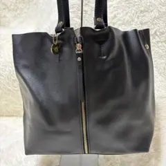 【極美品】LAURA DI MAGGIO 本革 レザー トートバッグ ブラックのサムネイル