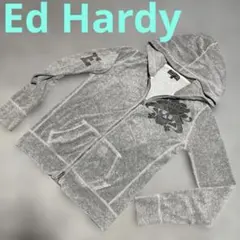 Ed Hardy エドハーディー ラブキルスカル グレー ジップアップ パーカーのサムネイル
