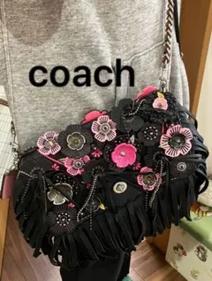 coach 花装飾 フリンジ ショルダーバッグ　個性的なバッグ　福袋