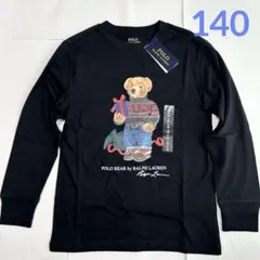 ラスト1点◇ラルフローレン ポロベア長袖Tシャツ S/140 ブラック