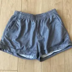ハウンドトゥース柄 グレーショートパンツ　バドミントンウェア