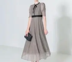新品タグ付✨LEJA レジャ ウエストマークパフスリーブ総レースロングドレス M