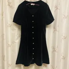 slowand ベロアワンピース　ブラック　韓国　ガーリー　パーティ