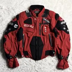 美品 KISS RACING ライディングジャケット LL 赤 黒 プロテクターのサムネイル