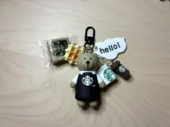じゃらじゃらキーホルダー スタバくまちゃんブラック