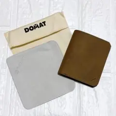 【未使用】DOMAT ミニ財布 レザー ウォレット ブラウン 布袋・クロス付