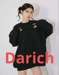 Darich ダメージスウェットプルオーバー ダーリッチ　ブラック