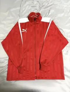 PUMA ヒットユニオン プーマトラックジャケットビックロゴジャージ赤✕白