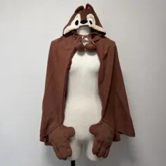 ディズニー　チップとデール　ポンチョ　手袋付き