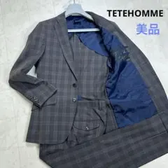 〈美品〉TETEHOMME テットオム【L相当】セットアップスーツ チェックのサムネイル