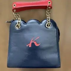 横浜　Kitamura キタムラ Kロゴ レザー ハンドバッグのサムネイル