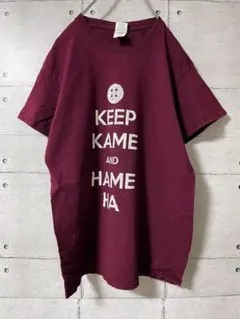 ギルダン プリント Tシャツ S バーガンディ カメハメハ 海外古着