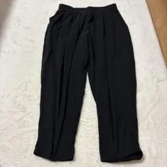 ブラック プリーツ スラックス Lサイズ 裏起毛