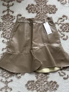 rienda ベージュ フレアミニスカート S